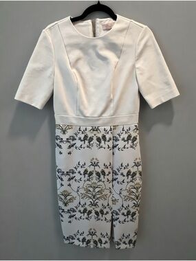 Ted Baker White Midi Dress with Floral Print